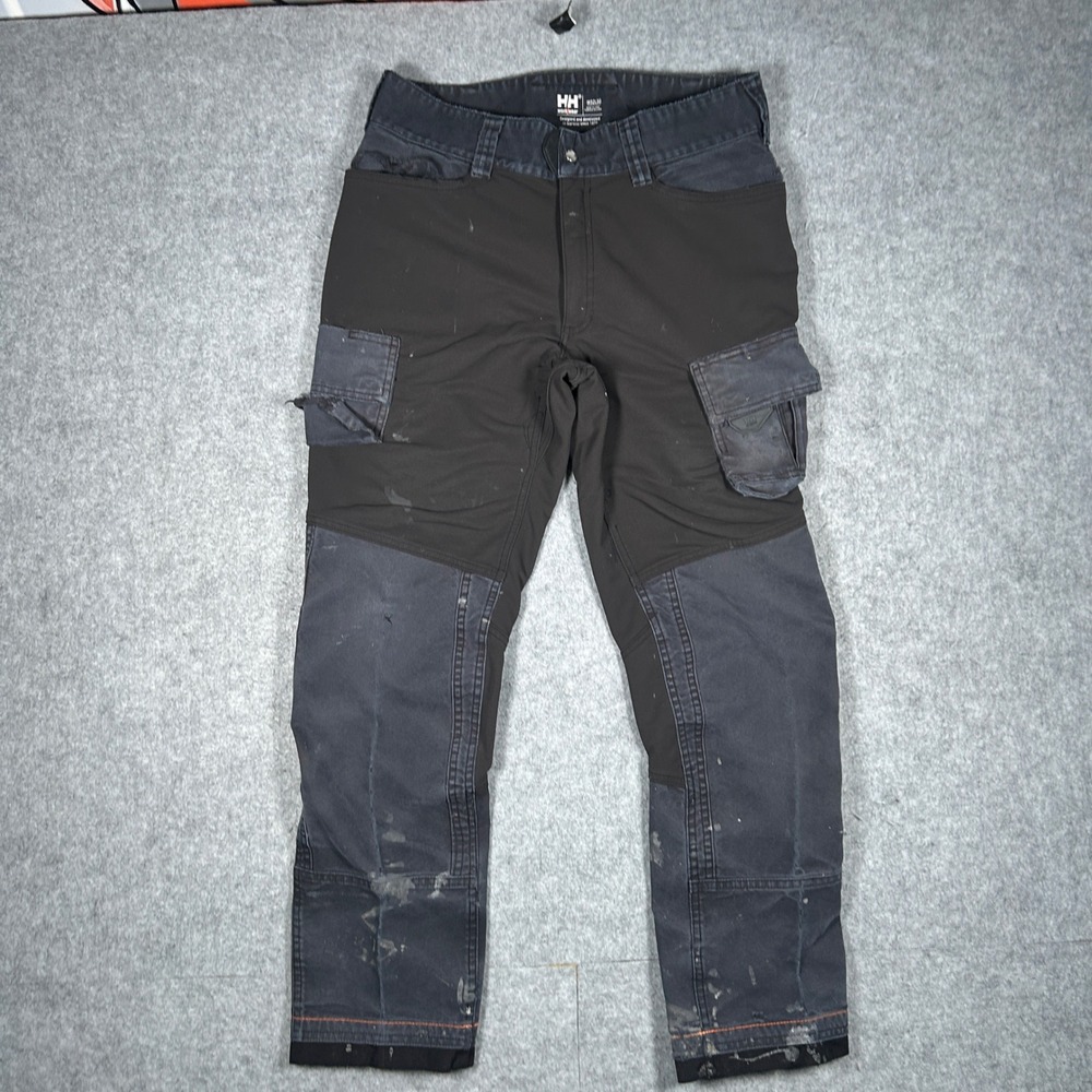 Helly Hansen Pants Men 32x30 Black Chelsea Evolution Construction Cargo Workwear